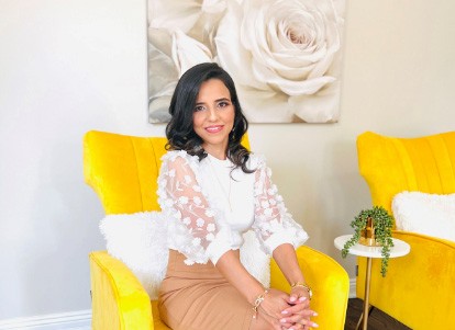 smiling Dr. Bower with a patient